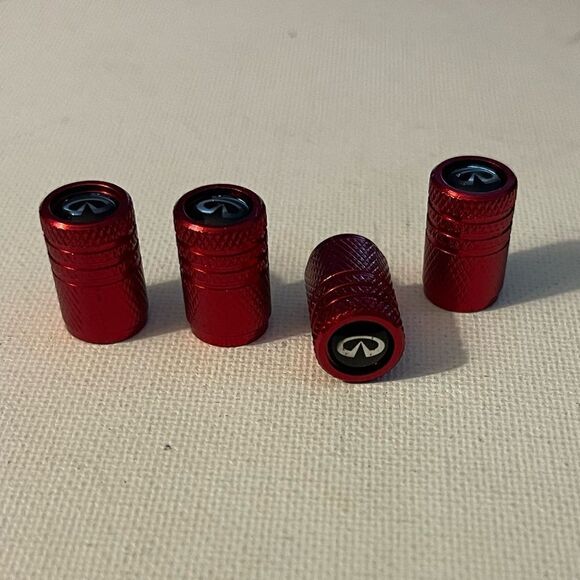 Infinity valve Stem caps in Red set of 4 NWT - Picture 3 of 4